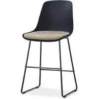 Nolon Nino-Liv barkruk zwart met nougatbruin Zitkussen - zwart onderstel - 65 cm