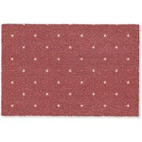 MuchoWow Deurmat 60x40 cm - Droogloopmat Patroon - Stippen - Sterren - Rood - Mat voor binnen - Schoonloopmat - Deurmatten met print - Inloopmat