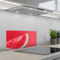 KitchenYeah Spatscherm 60x30 cm - Zelfklevende achterwand Watermeloen - Rood - Zomers - Keuken muurbeschermer - Spatwand fornuis