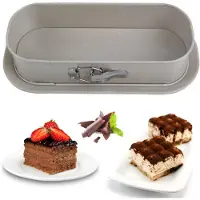 King Hoff 1976 - Bakvorm met losse bodem 34,5x15,5x8 cm - Broodvorm voor Hartige taarten, Cheesecake en Paté - Antiaanbaklaag - Ovenbestendig tot 220°C - Bakvorm - Ovenvorm - Cakevorm - Taartvorm -