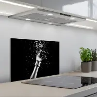 KitchenYeah Spatscherm 60x40 cm - Zelfklevende achterwand Champagne - Zwart - Spetters - Popping - Keuken muurbeschermer - Spatwand fornuis