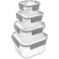 Orion Voedselcontainers met Deksel en Pakking 4 stuks - Vershoudbakjes - Diepvriesbakjes - Vershouden - Bakjes