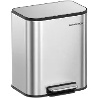 Songmics Vuilnisbak – 20L – Met deksel – Metallic zilver