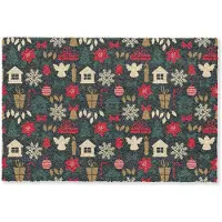 MuchoWow Deurmat 90x60 cm - Droogloopmat Patroon - Kerst - Symbolen - Mat voor binnen - Schoonloopmat - Deurmatten met print - Inloopmat