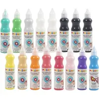 Primo Raamverf - Verf Voor Ramen - Raamdecoratie - Verf Op Waterbasis - Kinderen Verf -Verschillende Kleuren - Creatieve Verf - 16 Verf Tubes - 75ml Per Tube