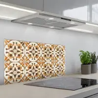 KitchenYeah Spatscherm 90x45 cm - Zelfklevende achterwand Vintage - Spaans - Decoratie - Keramiek - Keuken muurbeschermer - Spatwand fornuis