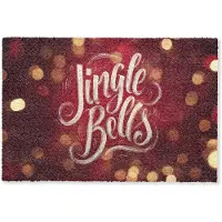 MuchoWow Deurmat 60x40 cm - Droogloopmat Jingle - Bells - Kerst - Rood - Mat voor binnen - Schoonloopmat - Deurmatten met print - Inloopmat