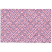 MuchoWow Deurmat 90x60 cm - Droogloopmat Ruit - Patroon - Paars - Hartjes - Mat voor binnen - Schoonloopmat - Deurmatten met print - Inloopmat
