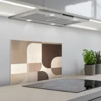 KitchenYeah Spatscherm 60x40 cm - Zelfklevende achterwand Geometrisch - Geweven structuur - Modern - Keuken muurbeschermer - Spatwand fornuis