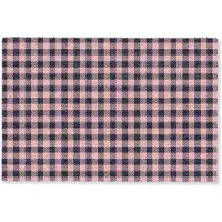 MuchoWow Deurmat 90x60 cm - Droogloopmat Plaid - Patroon - Roze - Zwart - Mat voor binnen - Schoonloopmat - Deurmatten met print - Inloopmat