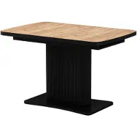 Vicco Eettafel Fenaro, Goudkleurig Eiken/Zwart, 120-160 x 80 cm uitschuifbaar