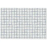 MuchoWow Deurmat 90x60 cm - Droogloopmat Patroon - Raster - Blauw - Grijs - Mat voor binnen - Schoonloopmat - Deurmatten met print - Inloopmat
