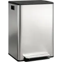 HOMCOM Prullenbak - Roestvrij staal - 47,5x37,5x67cm - Zilver