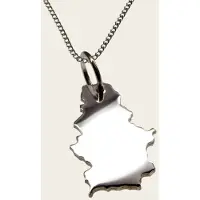 MOOYE ® - Collectie Zilveren Landkaart Servië ketting hanger