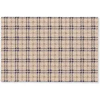 MuchoWow Deurmat 60x40 cm - Droogloopmat Plaid - Patroon - Beige - Zwart - Mat voor binnen - Schoonloopmat - Deurmatten met print - Inloopmat