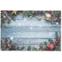MuchoWow Deurmat 90x60 cm - Droogloopmat Kerstomlijsting - Sneeuw - Meerkleurig - Mat voor binnen - Schoonloopmat - Deurmatten met print - Inloopmat