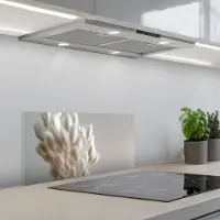 KitchenYeah Spatscherm 60x30 cm - Zelfklevende achterwand Pluimen - Beige - Minimalistisch - Keuken muurbeschermer - Spatwand fornuis