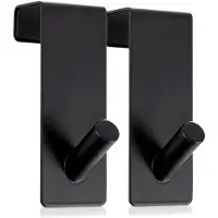 Orion Deurhaak Metaal Zwart RADKA 3x5x8 cm 2 stuks - Ophanghaak - Deurhanger - Deurkapstok