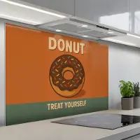 KitchenYeah Spatscherm 120x80 cm - Zelfklevende achterwand Donut - Spikkels - Kleurrijk - Quote - Keuken muurbeschermer - Spatwand fornuis