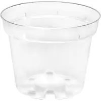 Garronda Plantenpot Bloempot - Kunststof - Rond - Plantenbak - 1 Stuk - Transparent, 13cm H=10.4cm – Transparant - GD-NIC-Pot64