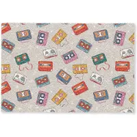 MuchoWow Deurmat 90x60 cm - Droogloopmat Muziek - Cassette - Patroon - Mat voor binnen - Schoonloopmat - Deurmatten met print - Inloopmat