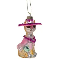 House Vitamin Christmas decoration christmas hanger diva dog white/ pink glass -