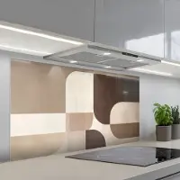 KitchenYeah Spatscherm 120x60 cm - Zelfklevende achterwand Geometrisch - Geweven structuur - Modern - Keuken muurbeschermer - Spatwand fornuis