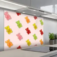KitchenYeah Spatscherm 100x75 cm - Zelfklevende achterwand Kleur - Snoep - Roze - Keuken muurbeschermer - Spatwand fornuis