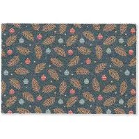 MuchoWow Deurmat 60x40 cm - Droogloopmat Patroon - Kerst - Symbolen - Donkerblauw - Mat voor binnen - Schoonloopmat - Deurmatten met print - Inloopmat