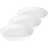 Garronda Ronde Bloempot Onderzetter – 3 struk – Wit - ⌀ 18cm H=3,5cm - GD-NIC-Girona96