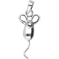 MOOYE ® - Collectie Zilveren Muis met lange staart ketting hanger