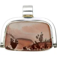 MOOYE ® - Collectie Zilveren Apache Sage Rhyoliet Jaspis edelsteen vrije vorm groot hanger