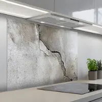 KitchenYeah Spatscherm 100x75 cm - Zelfklevende achterwand Beton - Industrieel - Grijs - Keuken muurbeschermer - Spatwand fornuis