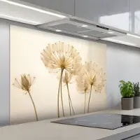 KitchenYeah Spatscherm 100x75 cm - Zelfklevende achterwand Zonlicht - Paardenbloem - Botanisch - Bloemen - Keuken muurbeschermer - Spatwand fornuis