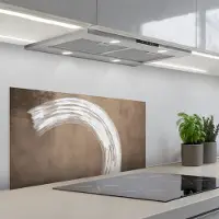 KitchenYeah Spatscherm 80x40 cm - Zelfklevende achterwand Verf - Bruin - Japandi - Keuken muurbeschermer - Spatwand fornuis