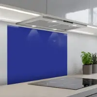 KitchenYeah Spatscherm 90x70 cm - Zelfklevende achterwand Blauw - Effen kleur - Donkerblauw - Keuken muurbeschermer - Spatwand fornuis
