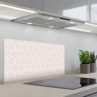 KitchenYeah Spatscherm 90x45 cm - Zelfklevende achterwand Lijnen - Patroon - Symmetrisch - Keuken muurbeschermer - Spatwand fornuis