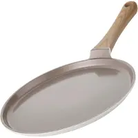 ISENVI Alice by Pannenkoekenpan Inductie - 28 cm - Keramisch - Koudgreep - Pancake Pan - PFAS, PTFE Vrij - Alle warmtebronnen - Beige