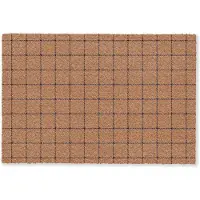 MuchoWow Deurmat 60x40 cm - Droogloopmat Plaid - Patroon - Vierkant - Bruin - Mat voor binnen - Schoonloopmat - Deurmatten met print - Inloopmat