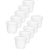 Garronda Plantenpot Bloempot - Kunststof - Rond - Plantenbak – 10 Stuks - Transparent, 9cm H=8.5cm – Transparant - GD-NIC-Pot64