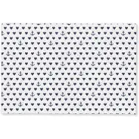 MuchoWow Deurmat 90x60 cm - Droogloopmat Anker - Hart - Blauw - Wit - Mat voor binnen - Schoonloopmat - Deurmatten met print - Inloopmat