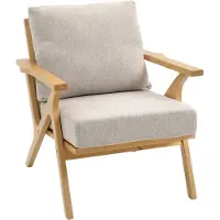 HOMCOM -Accentstoel-Linnen (100% polyester)-76x87x88cm-Beige