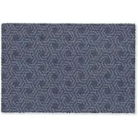 MuchoWow Deurmat 90x60 cm - Droogloopmat Patroon - Blauw - Geometrisch - Mat voor binnen - Schoonloopmat - Deurmatten met print - Inloopmat