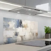 KitchenYeah Spatscherm 100x50 cm - Zelfklevende achterwand Aquarel - Abstract - Kunst - Keuken muurbeschermer - Spatwand fornuis