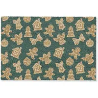 MuchoWow Deurmat 60x40 cm - Droogloopmat Illustratie - Koekjes - Groen - Mat voor binnen - Schoonloopmat - Deurmatten met print - Inloopmat