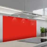 KitchenYeah Spatscherm 120x60 cm - Zelfklevende achterwand Rood - Kleur - Effen - Keuken muurbeschermer - Spatwand fornuis