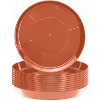 Garronda Ronde Bloempot Onderzetter – 10 stuks – Terracotta - ⌀ 30cm H=4,5cm - GD-NIC-PotBase108