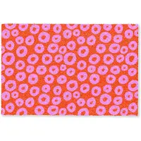 MuchoWow Deurmat 90x60 cm - Droogloopmat Rondjes - Roze - Rood - Mat voor binnen - Schoonloopmat - Deurmatten met print - Inloopmat