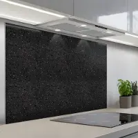 KitchenYeah Spatscherm 120x80 cm - Zelfklevende achterwand Graniet - Zwart - Grijs - Keuken muurbeschermer - Spatwand fornuis