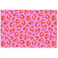 MuchoWow Deurmat 60x40 cm - Droogloopmat Panter - Rood - Roze - Mat voor binnen - Schoonloopmat - Deurmatten met print - Inloopmat
